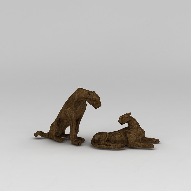 石质动物摆件3D模型