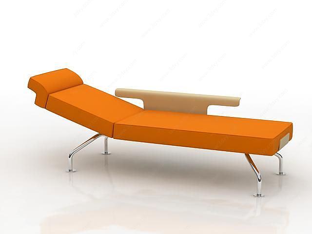 橘色休闲躺椅3D模型