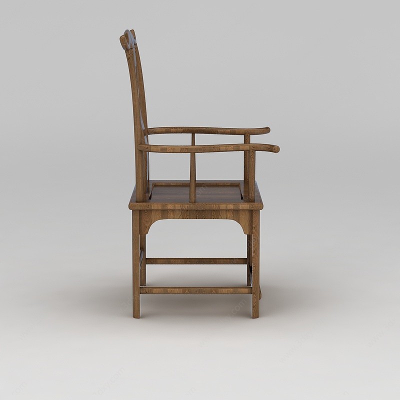中式竹木椅3D模型