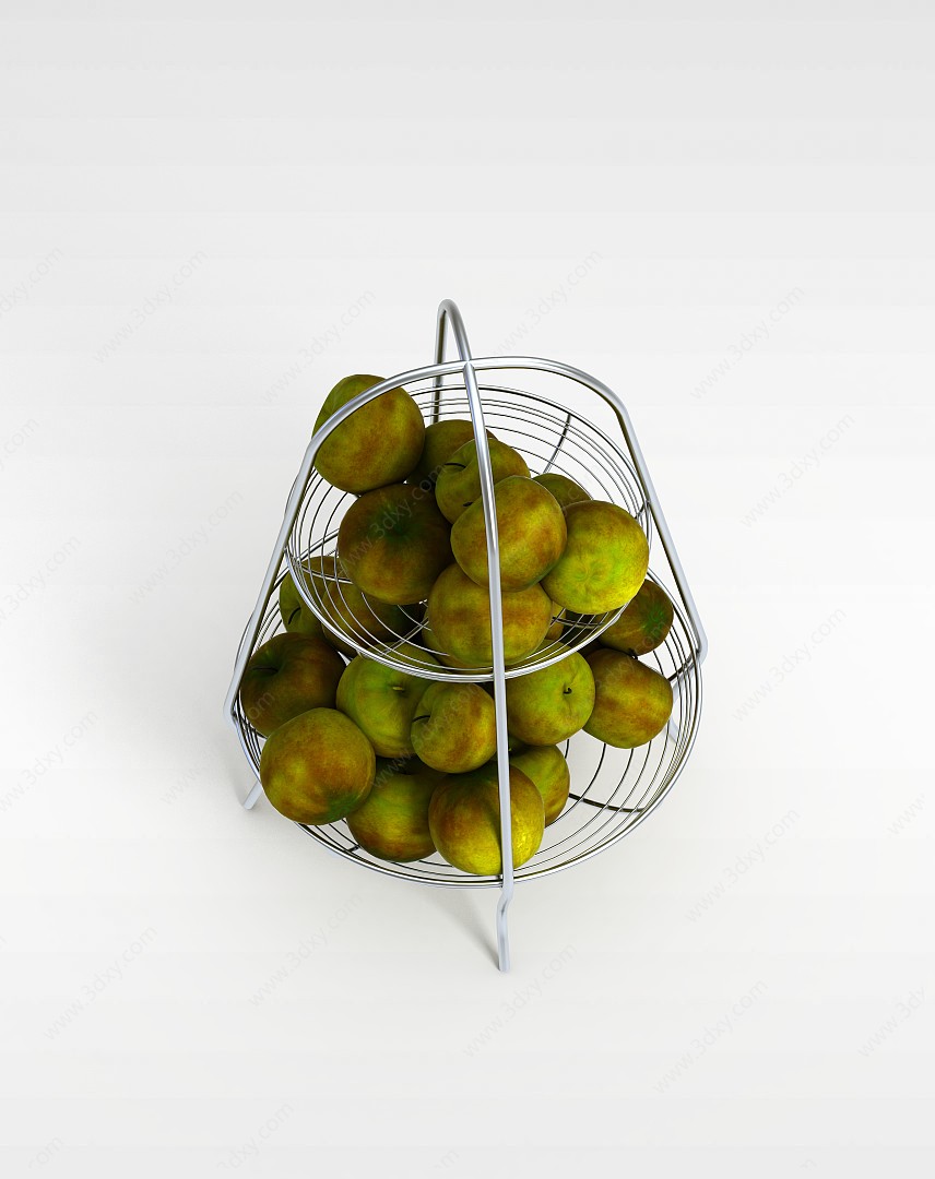 不锈钢水果篮3D模型