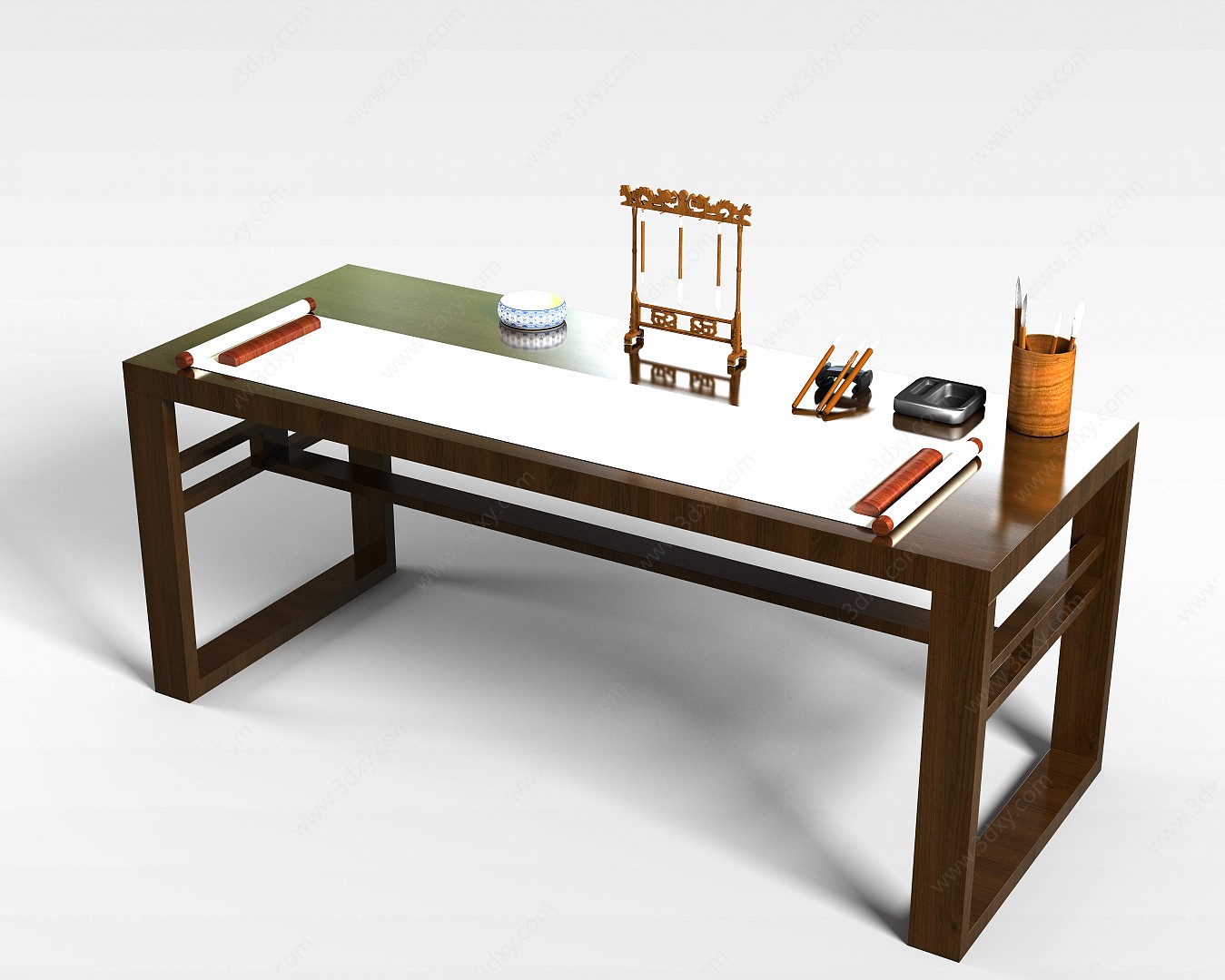 中式传统字画桌3D模型