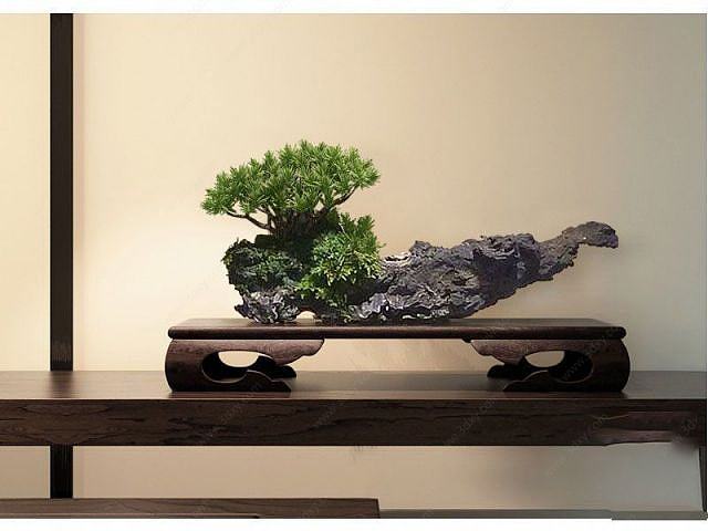 中式木雕摆件3D模型