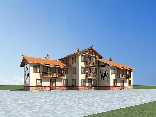 彝族民居3D模型
