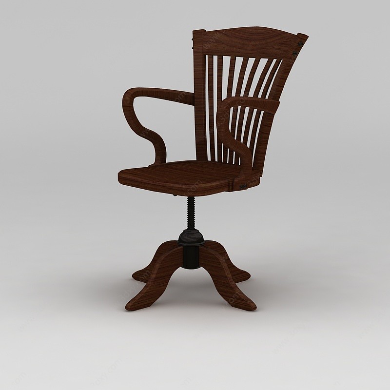 实木转椅3D模型
