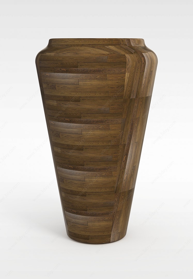 精品木质花瓶3D模型