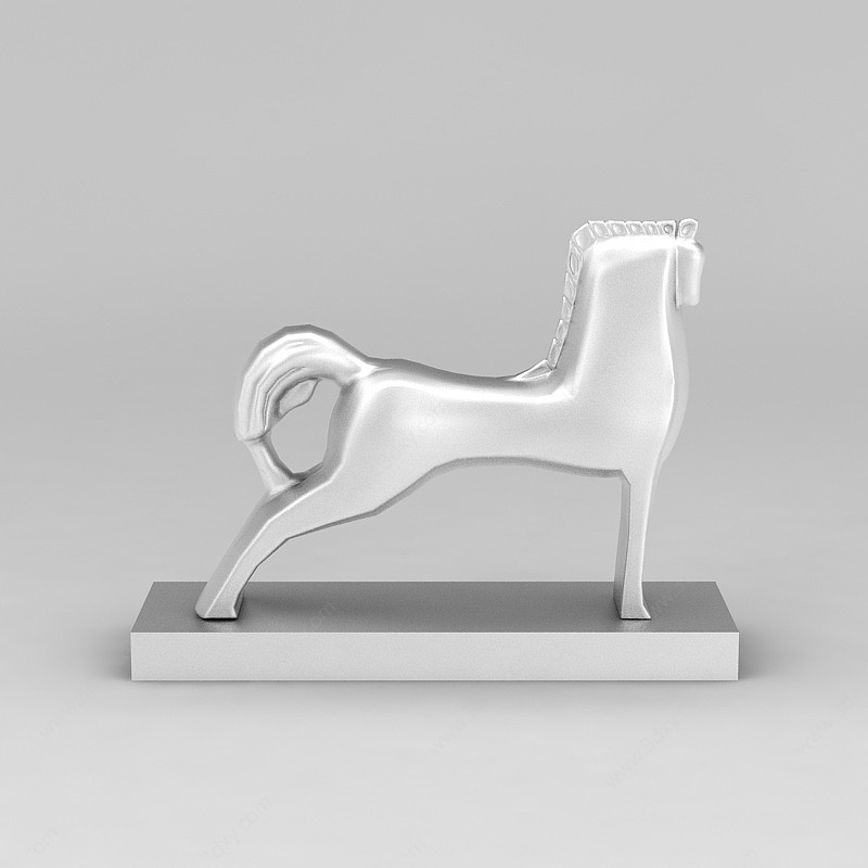 创意金属马摆件3D模型