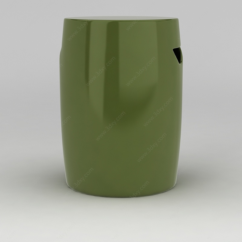 绿色桶凳3D模型