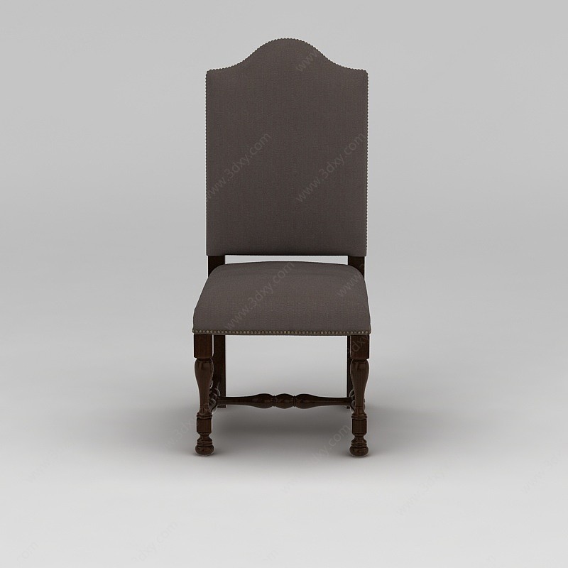 美式高背餐椅3D模型