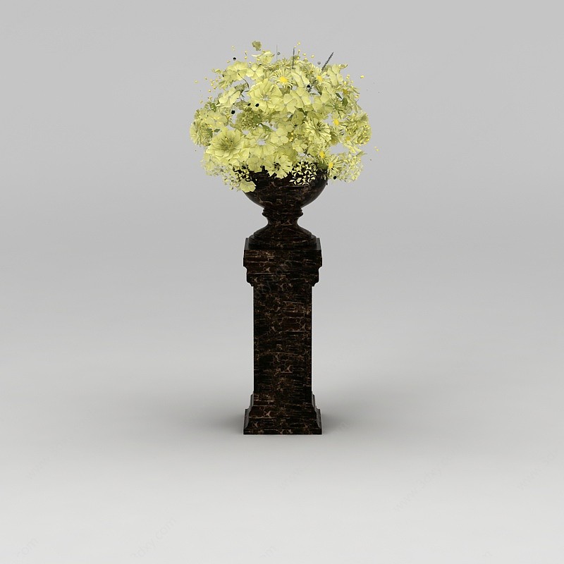 黄花花坛3D模型