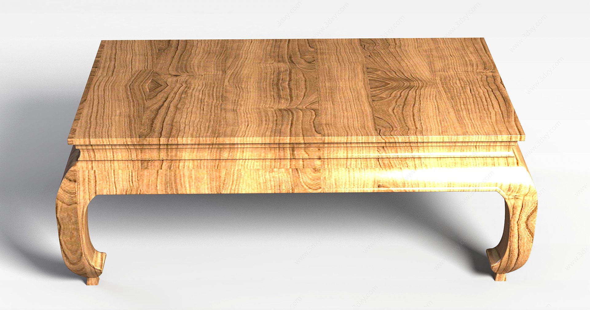 中式原木矮桌3D模型