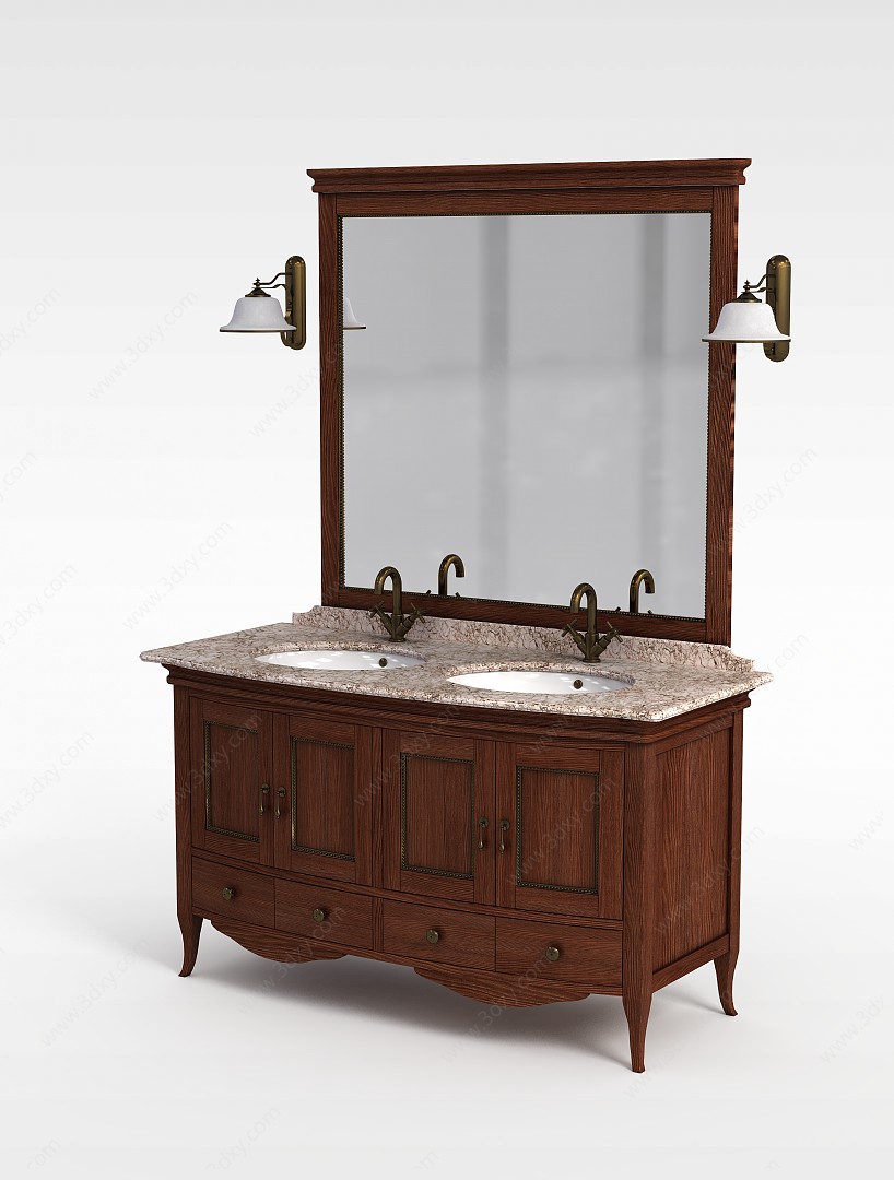 美式浴室柜3D模型