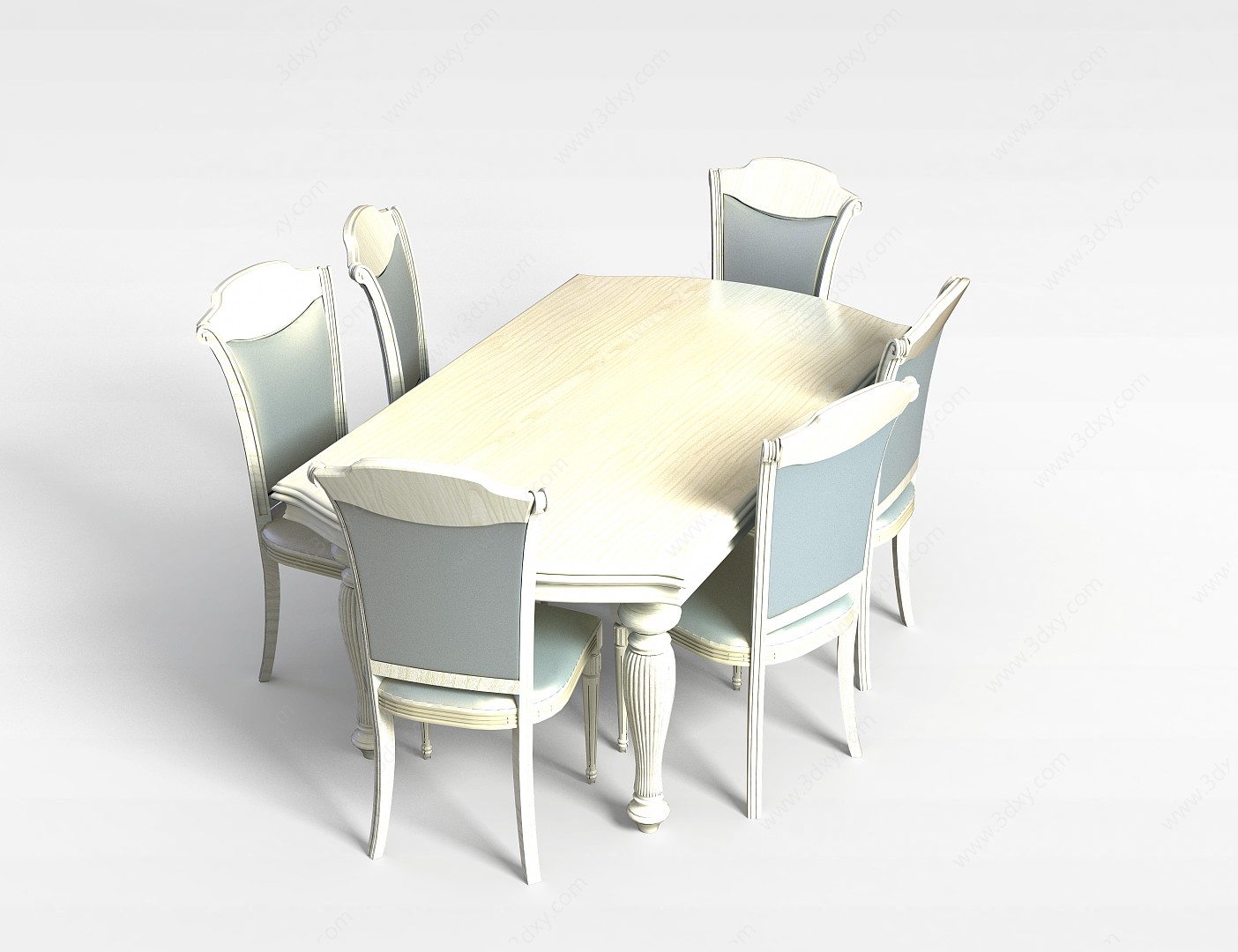 精品简欧餐桌椅3D模型