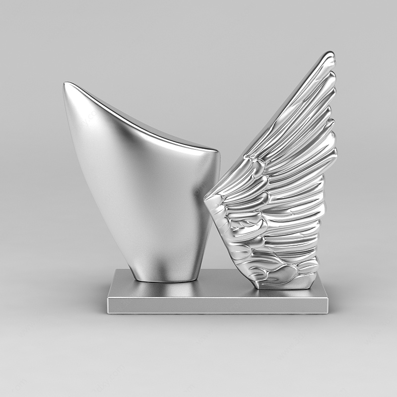 银翅膀摆件3D模型