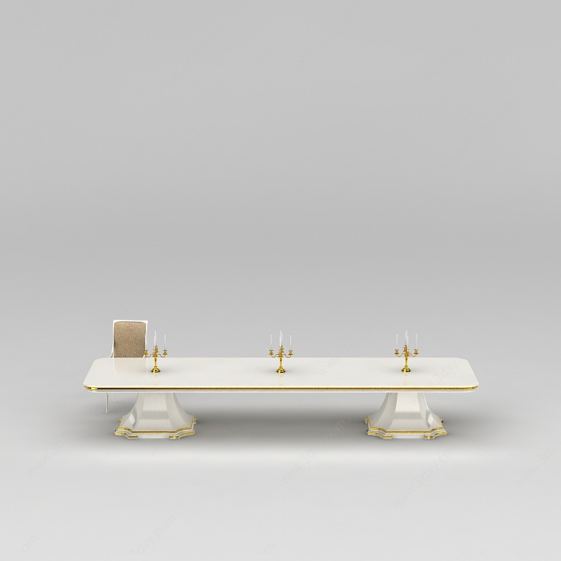 欧式豪华餐桌3D模型