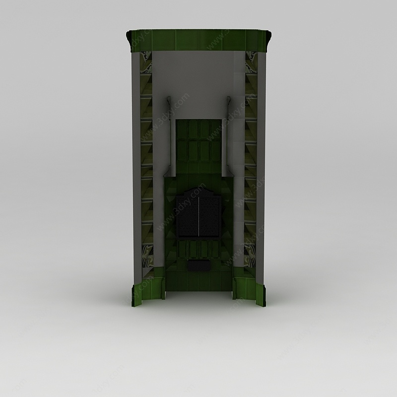 绿色壁炉3D模型