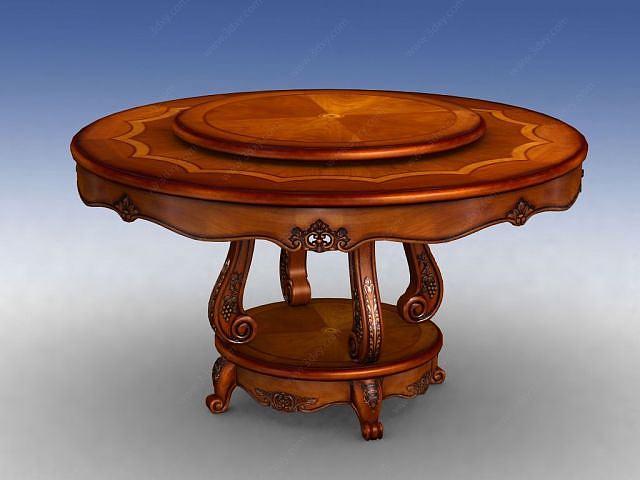 美式圆桌3D模型