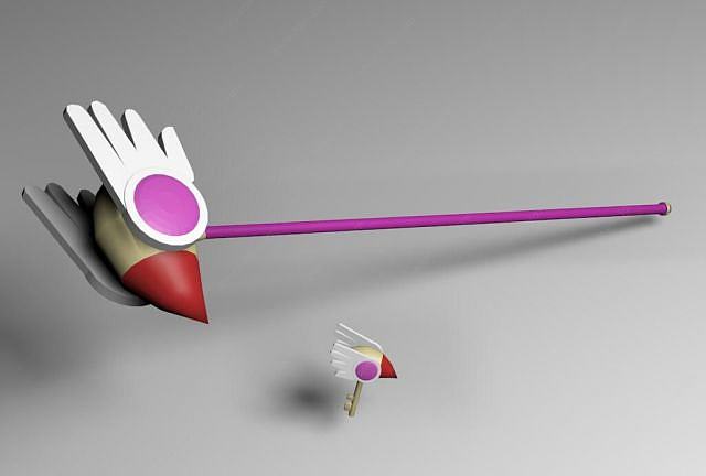 魔卡少女樱魔杖及钥匙3D模型