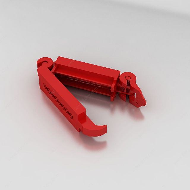 安全座椅的红色夹3D模型