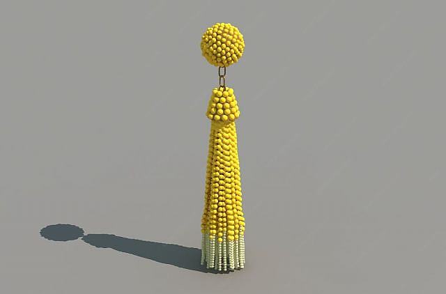 黄色流苏挂饰3D模型