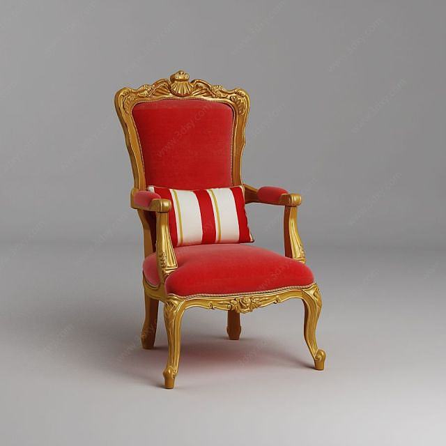 高档美式椅子3D模型