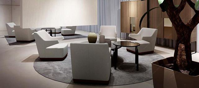 现代酒店休闲沙发茶几组合3D模型