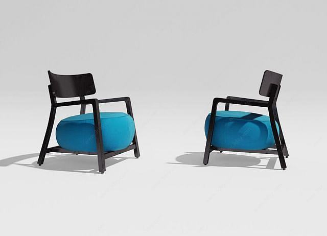 创意中式休闲椅3D模型