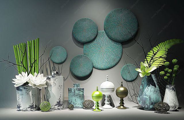 新中式花瓶装饰品3D模型