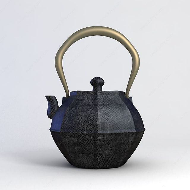 中式茶壶石炉组合3D模型