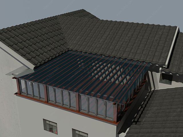 阳光房廊架3D模型