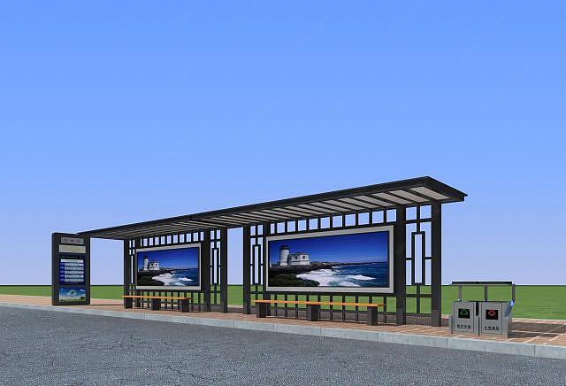 公交候车站3D模型