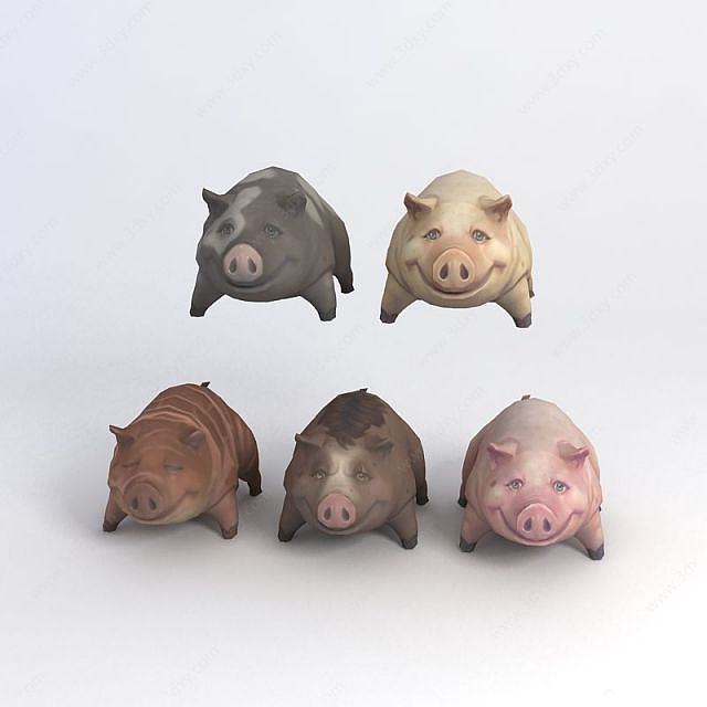 游戏素材猪猪3D模型