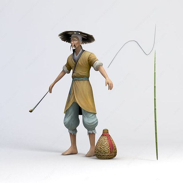 老人渔夫3D模型
