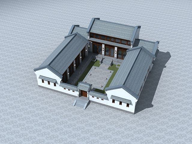 中式四合院3D模型