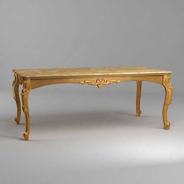 金色餐桌3D模型