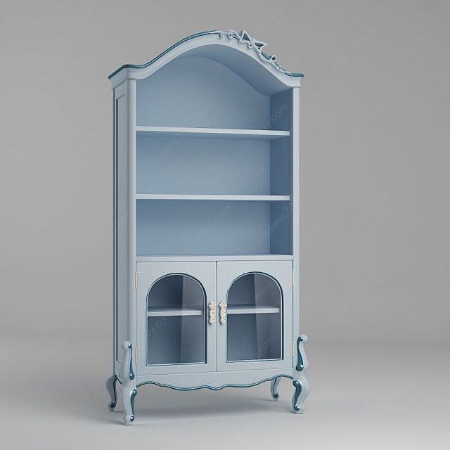 蓝色书柜3D模型