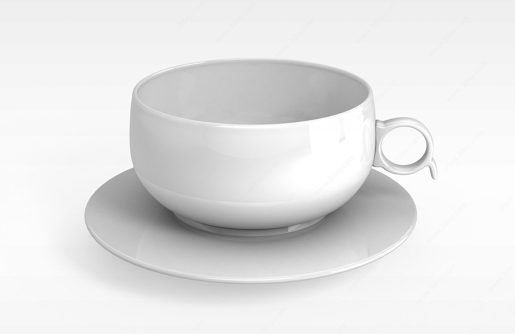 白色咖啡杯3D模型