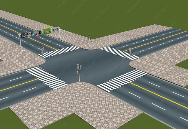 十字路口3D模型