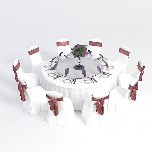 宴会桌椅3D模型