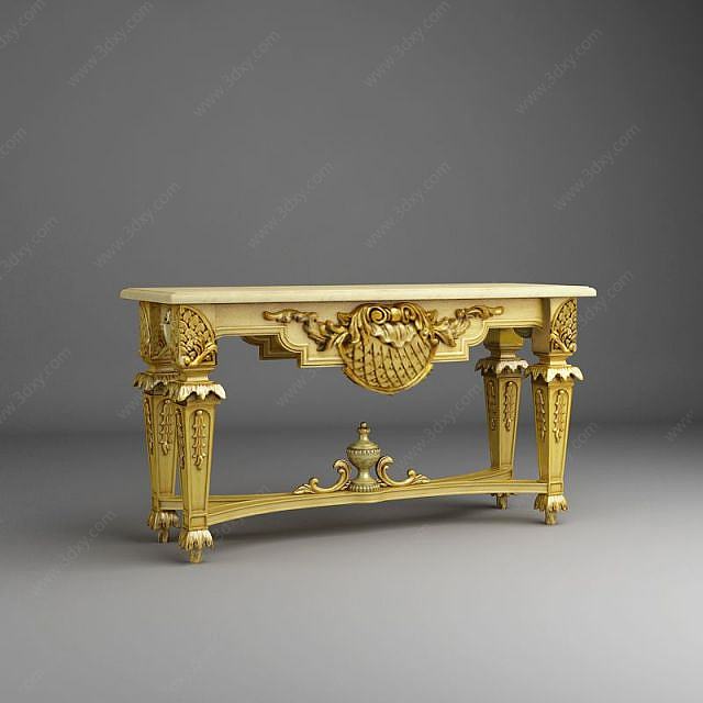 金色条案桌3D模型