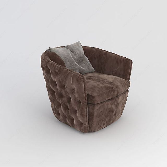 欧式简约单人沙发3D模型