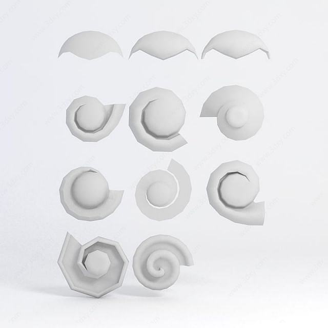 蜗牛形状雕花3D模型