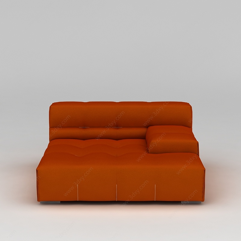 橘红色沙发3D模型