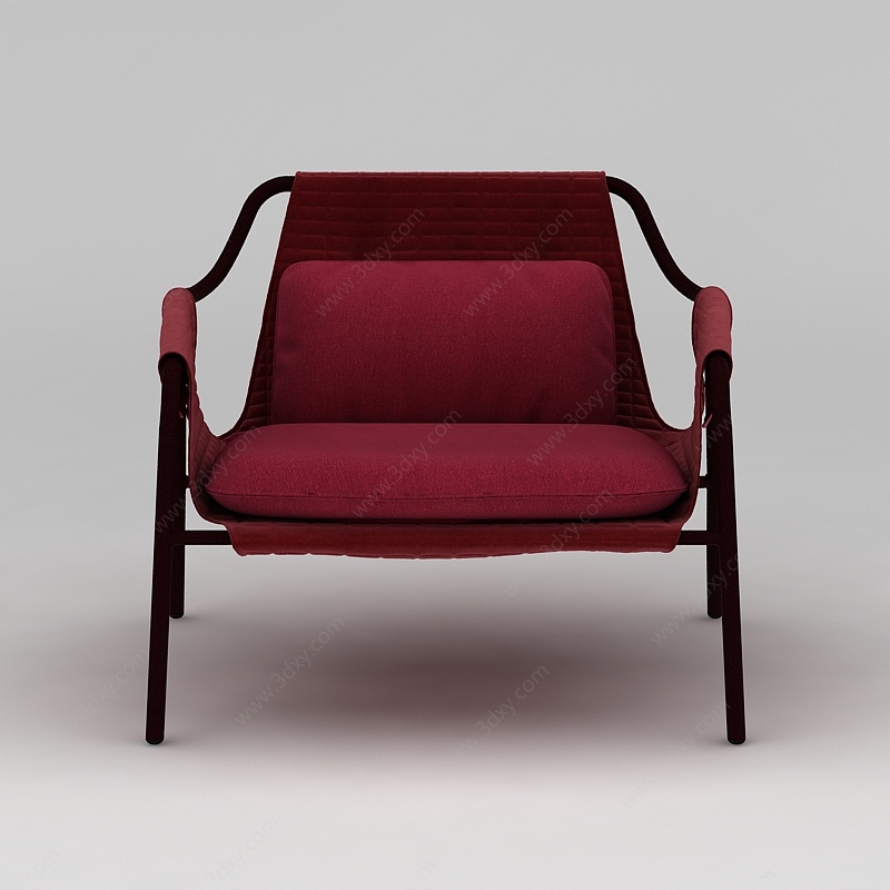 红色休闲椅3D模型