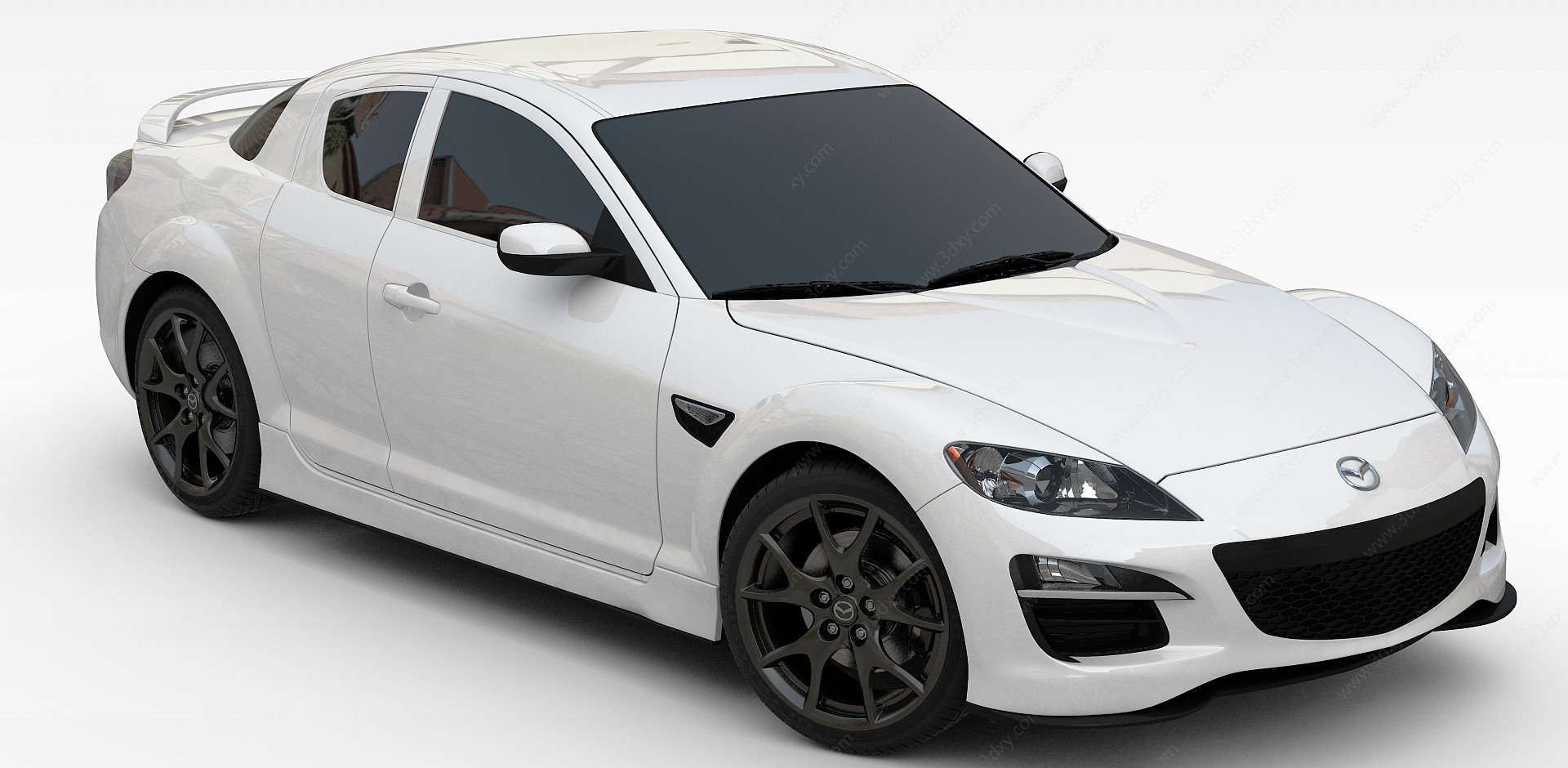 马自达白色汽车3D模型