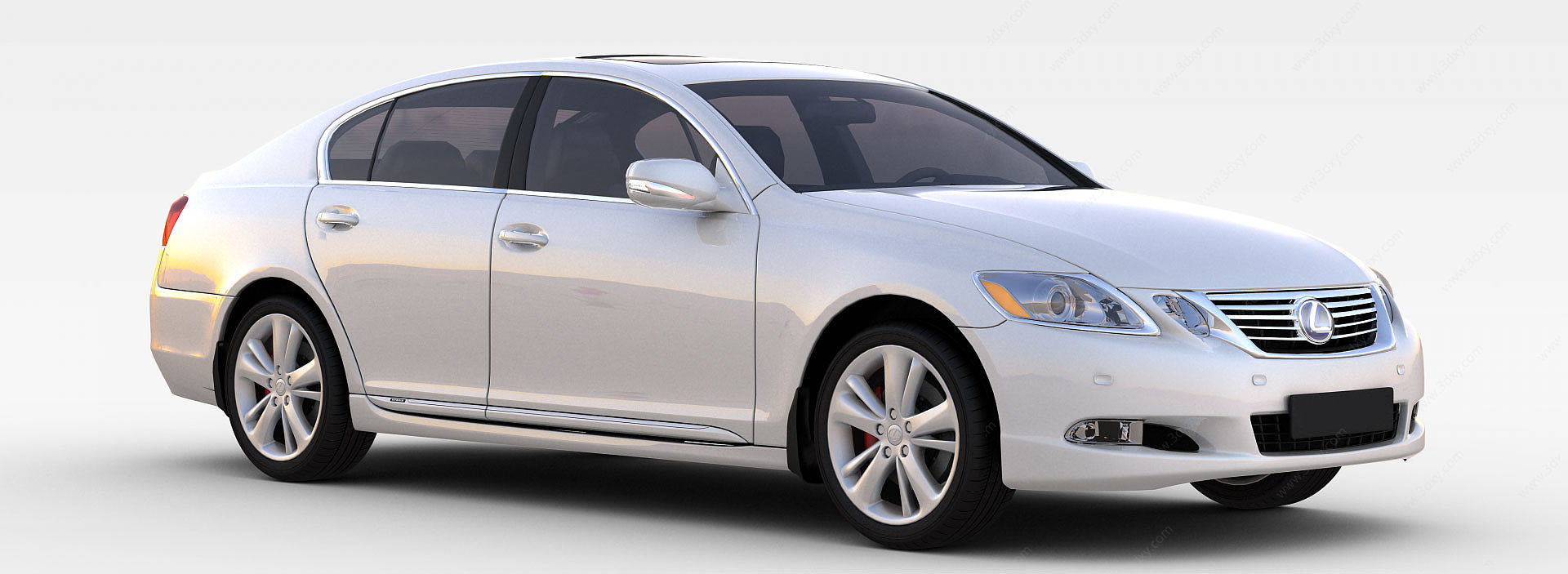 雷克萨斯银色汽车3D模型