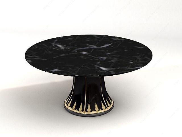 圆形大理石餐桌3D模型