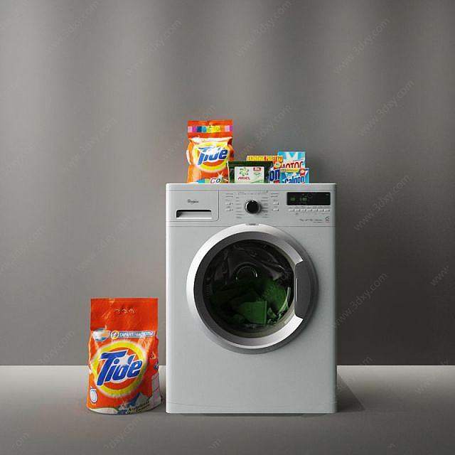 智能滚筒洗衣机3D模型
