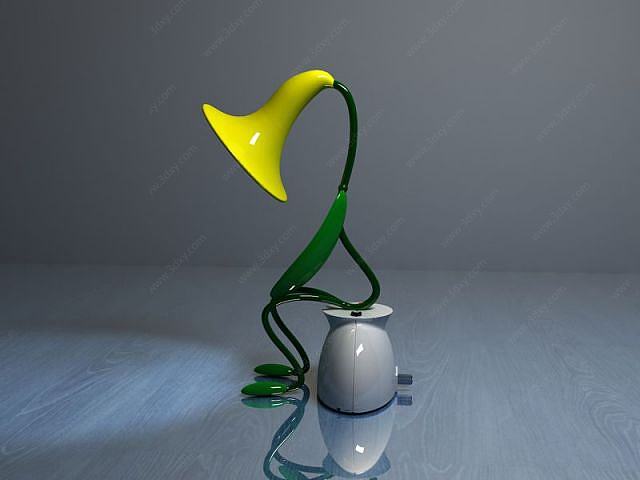 喇叭花台灯3D模型