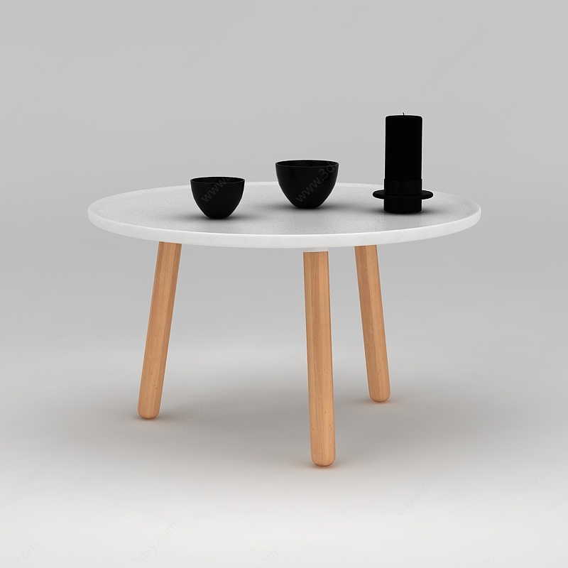 圆桌现代3D模型