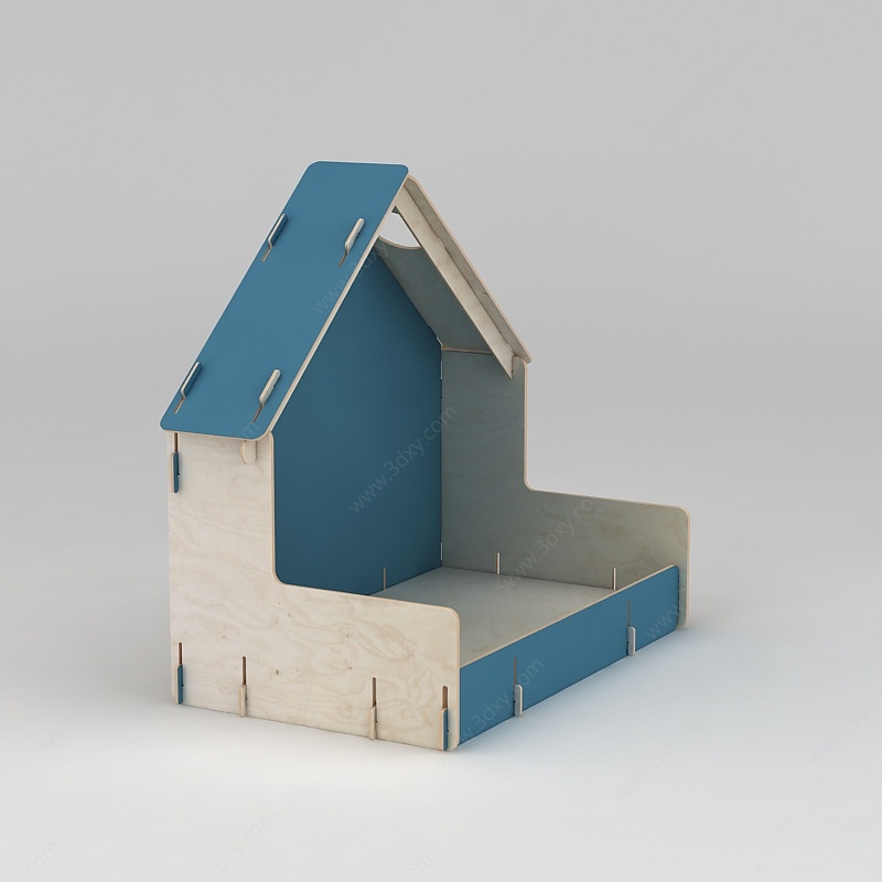 手工木房子3D模型